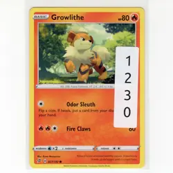 Pokemon TCG Growlithe 027/192 Swsh02: Rebel Clash Regular Common Card EN-NM 2020 - Image 3
