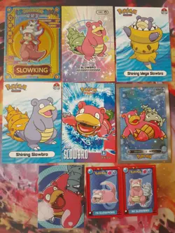 Slowbro Fan Art Bundle of 8 Peruvian Cards + Stickers NOT Official Pokemon PL-NM - Image 1