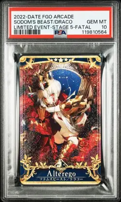 PSA 10 Fate Grand Order Arcade Alter Ego Beast of Sodom Draco Fatal Card - Image 1