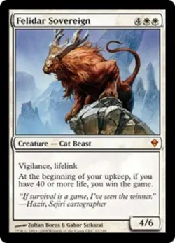 Moderate Play, English MTG Regular Felidar Sovereign Zendikar Magic the Gatherin - Image 1