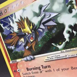 2005 EX Unseen Forces GOLD STAR Entei Holo Foil Rare 113/115 Pokemon - Image 4