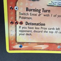 2005 EX Unseen Forces GOLD STAR Entei Holo Foil Rare 113/115 Pokemon - Image 5