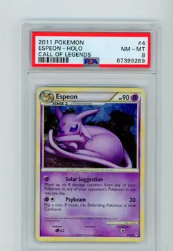 2011 Pokemon Espeon PSA 8 Call OF Legends 4/95 Holo NM-Mint - Image 1