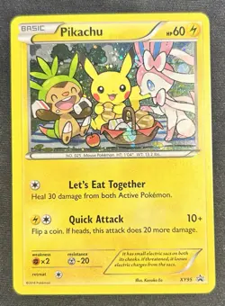 Pokemon Pikachu (XY95 Black Star Promo Holo Rare)-Let’s Eat Together 2016-NM/LP - Image 1