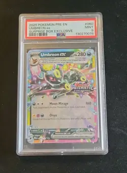 2025 Pokemon Surprise Box Umbreon EX #060/131 Stamped PSA 9 MINT Prismatic PRE - Image 2