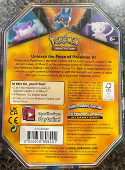 Pokemon TCG Mew V Forces Tin - New & Factory Sealed - 4 packs + Holo Promo - Image 2