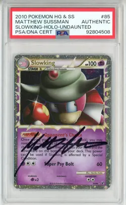 PSA Signed Matthew Sussman Pokemon Slowking Prime Undaunted 85/90 Holo Rare - Image 1