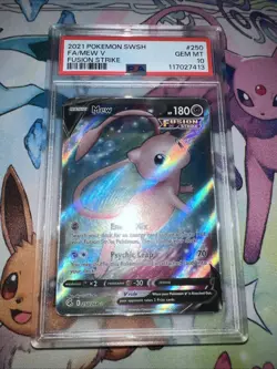 Pokemon Mew V 250/264 PSA 10 Fusion Strike Full Art Holo - Image 1