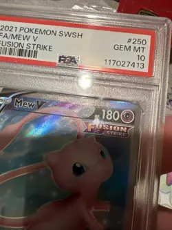 Pokemon Mew V 250/264 PSA 10 Fusion Strike Full Art Holo - Image 3