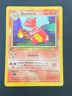 CARTE POKEMON REPTINCEL 24/102 EDITION 1 FR SET DE BASE PEU COMMUNE - BE - Image 1