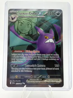 Team Rocket's Crobat ex 217/182 NM Destined Rivals Holo Pokemon TCG - Image 2