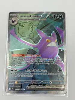 Team Rocket's Crobat ex 217/182 NM Destined Rivals Holo Pokemon TCG - Image 4