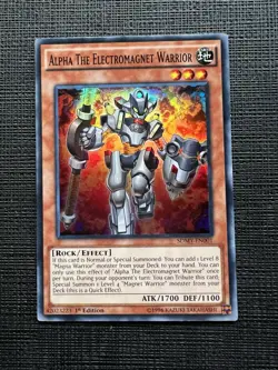 Yu-Gi-OH TCG Alpha The Electromagnet Warrior SDMY-EN001 Super Rare 1st Ed NM - Image 1