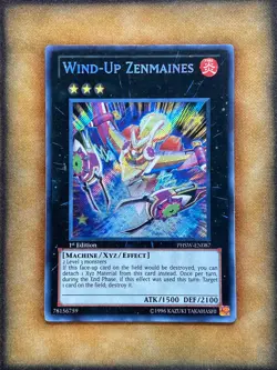 Yugioh Wind-Up Zenmaines PHSW-EN087 Secret Rare 1st Ed LP - Image 1