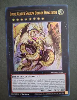 Near Mint Yugioh Divine Golden Shadow Dragon Dragluxion Ultra Rare MZTM-EN014 - Image 1