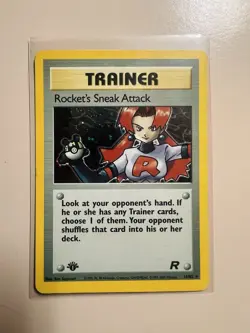 ROCKET'S SNEAK ATTACK 16/82 Team Rocket 1st Edition HOLO Rare Pokemon Card! - Image 1