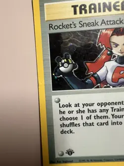 ROCKET'S SNEAK ATTACK 16/82 Team Rocket 1st Edition HOLO Rare Pokemon Card! - Image 2