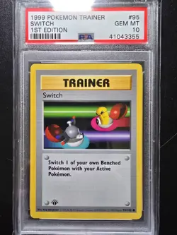 PSA 10 1st Edition Switch 95/102 - 1999 Base Set Thick Stamp Pokemon Card - Image 1