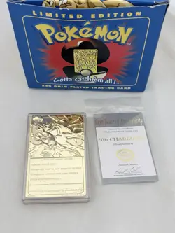 Pre-owned 1999 Burger King Pokemon 23K Gold Plated Trading Card CHARIZARD - Image 4