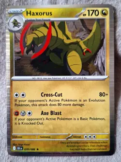 Pokemon Cards: Haxorus | 70/86 | Rare | Holofoil | S&V: Black Bolt - Pokemon TCG - Image 1