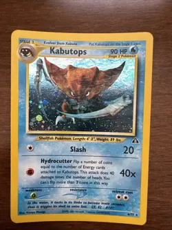 Pokemon TCG Kabutops Neo Discovery Holo Card 6/75 Unlimited Rare - Image 1