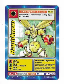 Digimon Rapidmon 1999 The Movie Non-Holo Promo Card Mo-05 - Image 1