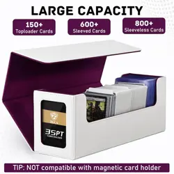 MTG Card Deck Box with Display Window,Card Storage Box Holds 600+ Single-Sl - Image 3