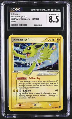 CGC 8.5 Jolteon Gold Star 2007 EX Power Keepers 101/108 Holo Pokemon Card - Image 1