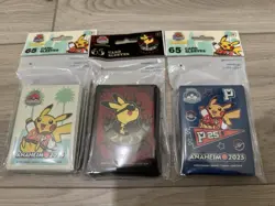 Pokemon World Championships 2025 Anaheim Set Of 3 Card Sleeves NEW - Image 1