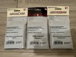 Pokemon World Championships 2025 Anaheim Set Of 3 Card Sleeves NEW - Image 2