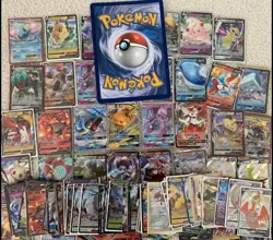 Pokemon 100 Official TCG Cards Lot with Ultra Rare Included - V Vmax GX + HOLOS - Image 1