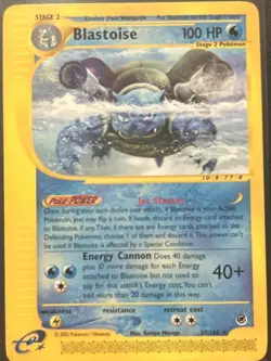 BLASTOISE 37/165 Expedition Base Set - Non Holo Pokemon Card LP - Image 1