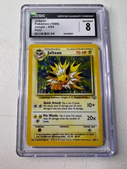 CGC 8 Jolteon 1999 Jungle 4/64 Holo Pokemon Card - Image 1