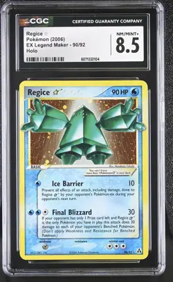 CGC 8.5 Regice Gold Star 2006 EX Legend Maker 90/92 Holo Pokemon Card - Image 1
