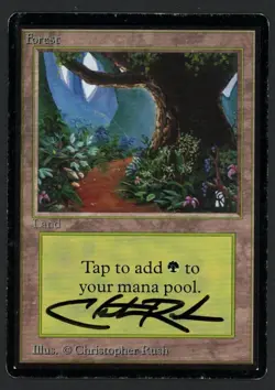 ***Beta Forest Path Signed*** MTG Beta Christopher Rush Magic Kid Icarus - Image 1