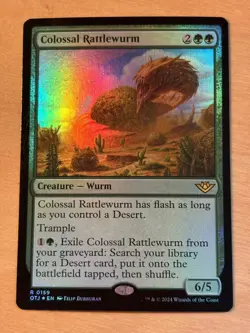 MTG Magic Colossal Rattlewurm Foil Prerelease Promo Outlaws of Thunder Junction - Image 1
