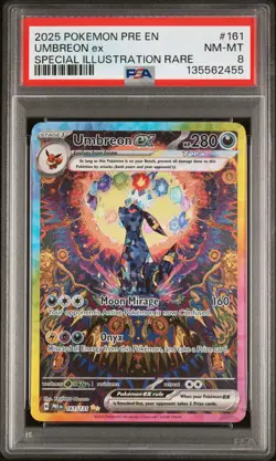 2025 POKEMON PRE EN-PRISMATIC EVOLUTIONS #161 UMBREON EX PSA 8 - Image 1