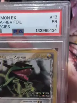 2005 Pokemon EX Delta Species #13 Rayquaza-Reverse Foil PSA 1 (POP 16) - Image 3