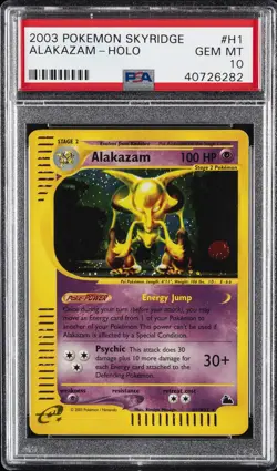 2003 POKEMON SKYRIDGE #H1 ALAKAZAM-HOLO PSA 10 - Image 1
