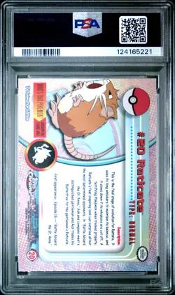 2000 TOPPS CHROME POKEMON T.V. #20 RATICATE PSA 10 - Image 2
