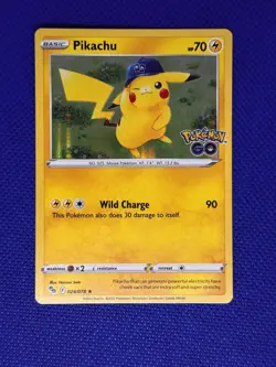Pikachu 028/078 HOLO RARE Pokemon Go TCG Card NM Near Mint Foil Stamped 2022 - Image 1