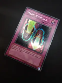 YUGIOH 2003 | MAGIC CYLINDER | LON-104 | NA OLD PRINT | MISPRINT REVERSE HOLO - Image 3