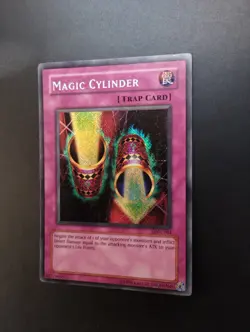YUGIOH 2003 | MAGIC CYLINDER | LON-104 | NA OLD PRINT | MISPRINT REVERSE HOLO - Image 4