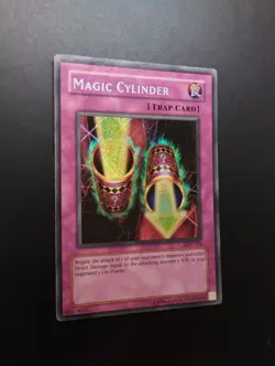 YUGIOH 2003 | MAGIC CYLINDER | LON-104 | NA OLD PRINT | MISPRINT REVERSE HOLO - Image 5
