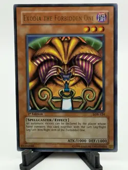 2002 YU-GI-OH! LOB-LEGEND OF BLUE EYES WHITE DRAGON 124 EXODIA THE FORBIDDEN ONE - Image 1