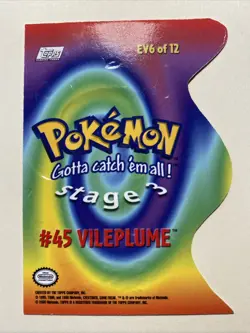 VILEPLUME Die-cut Pokemon Card TCG Topps Tv Animation Edition EV6 of 12 - Image 2