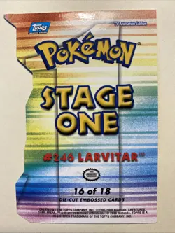 LARVITAR Die-cut Pokemon Card TCG Topps Tv Animation Edition 16 of 18 - Image 2