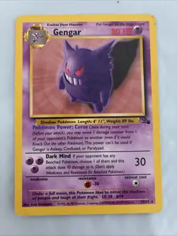 Pokemon TCG Gengar Fossil 20/62 Non-Holo Card Unlimited WOTC 1999 - Image 1