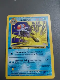 Tentacruel 44/62 1st Edition Fossil WOTC 1999 Pokemon TCG Card LP - Image 1