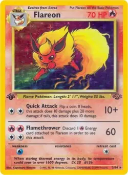 Pokemon Flareon (3) LP Unlimited Normal Jungle - Image 1